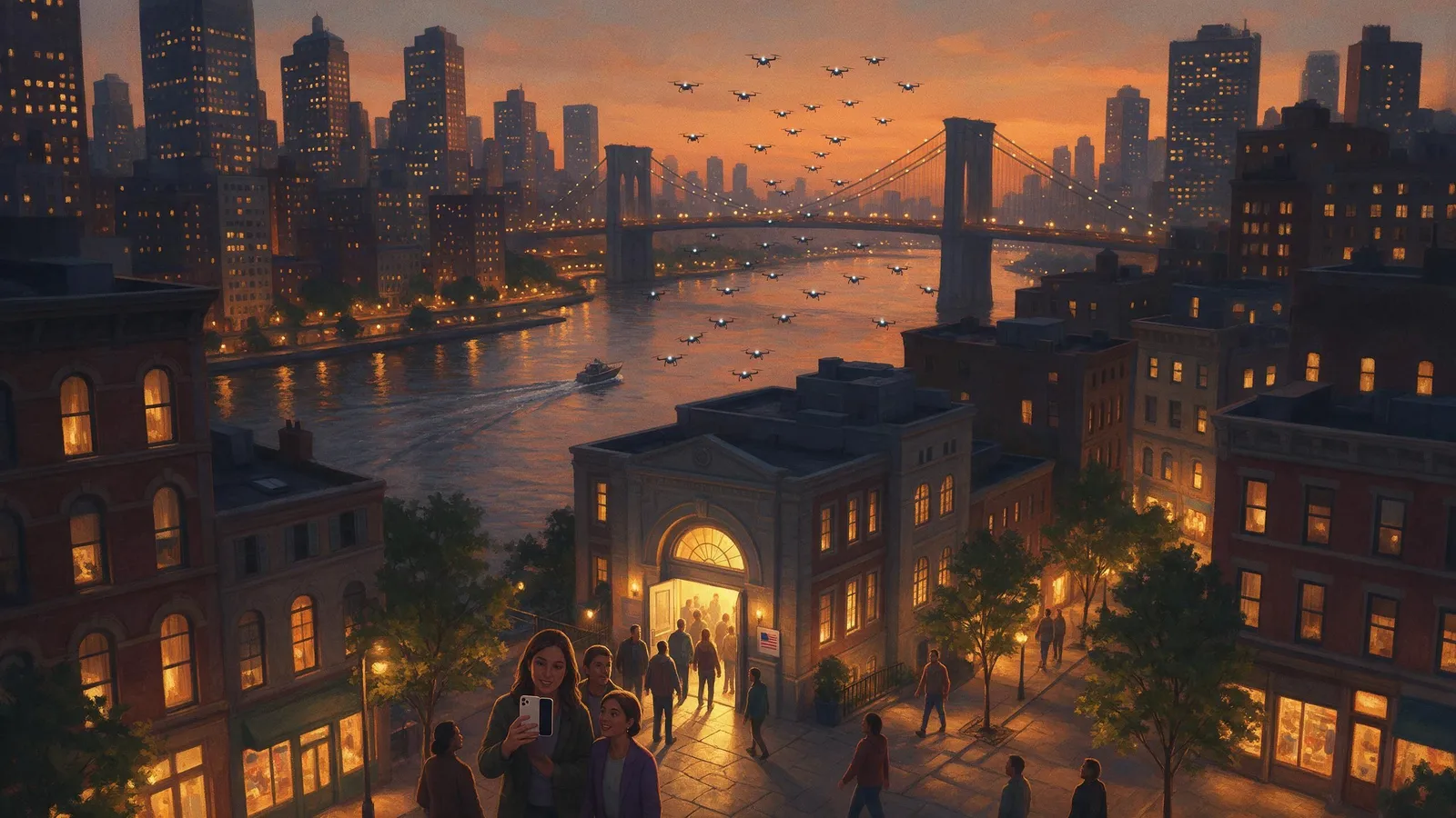 The day's cover: one painted scene made from today's pieces