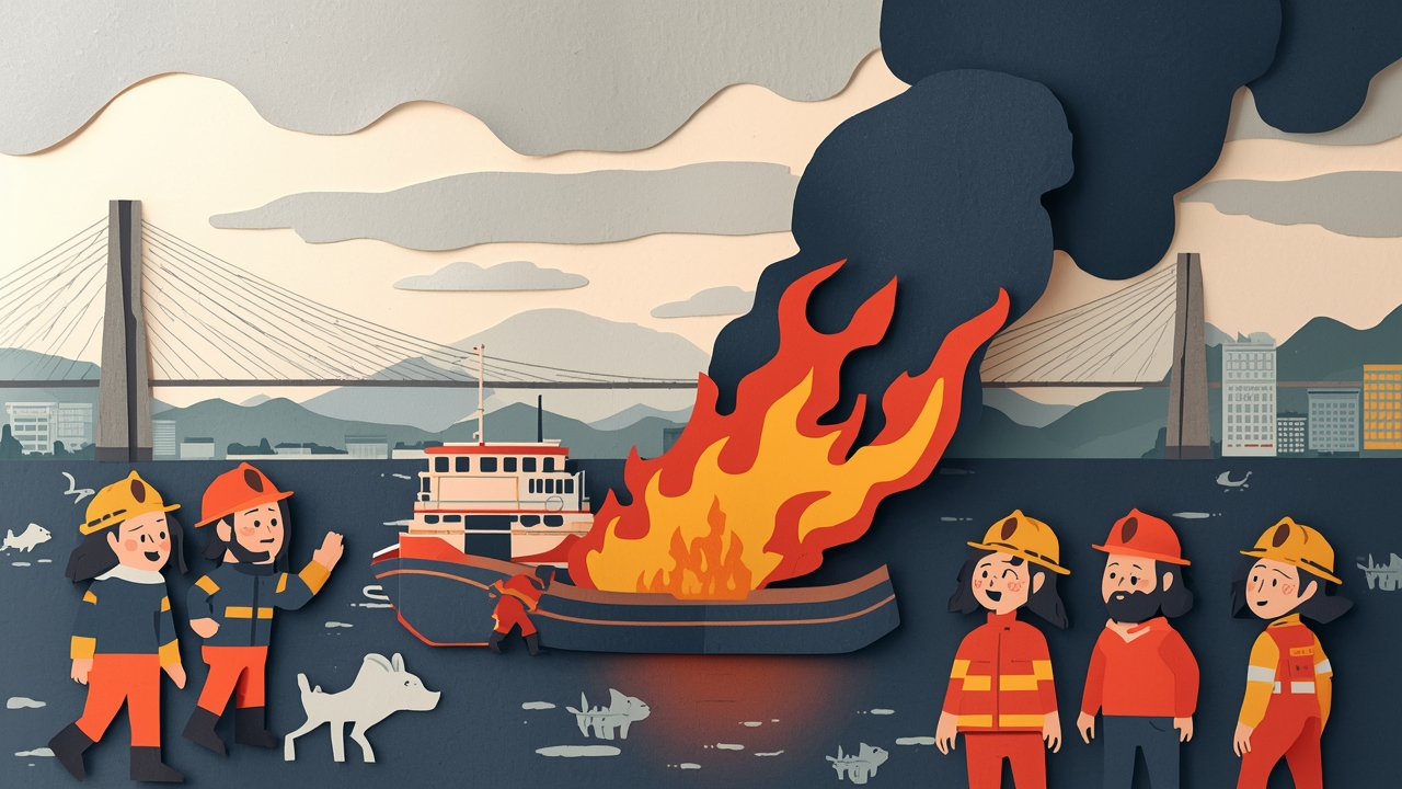 Fire breaks out on fishing boat near Incheon Bridge