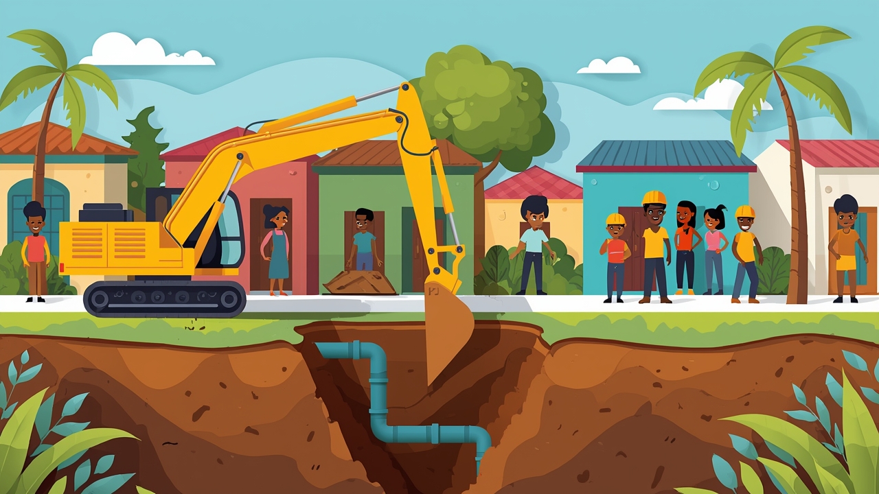Sanitary sewer construction begins in El Córbano